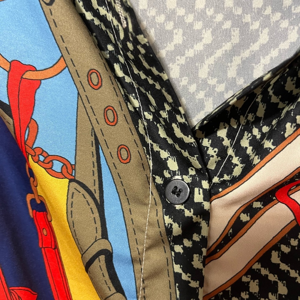 Multicolor button down blouse - Picture 2 of 7